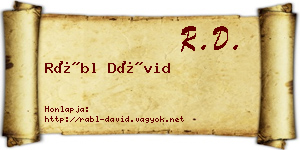 Rábl Dávid névjegykártya