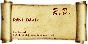 Rábl Dávid névjegykártya